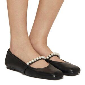 Stuart Weitzman Goldie Black Leather Ballet Flats. Size 7.5 ✨NWB!✨